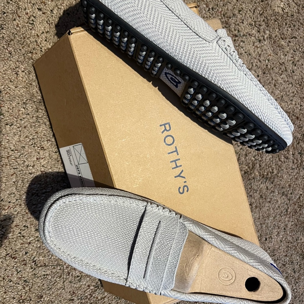 Rothy's Men's Gray Textured Slip-On Loafers